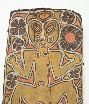 Alternate image of Painting from ceremonial house (spirit figure with waterlillies and sun motif) by Wiski Busengin Woknot, Ap Ma people