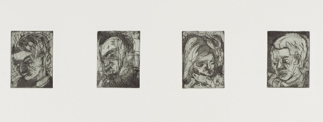 Alternate image of Four heads by Leon Kossoff