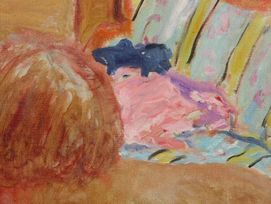 Alternate image of Bust in profile, red background (study) by Pierre Bonnard