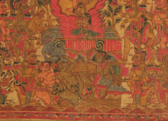Alternate image of Tabing (shrine hanging) depicting Sita's ordeal of fire from the Ramayana by 