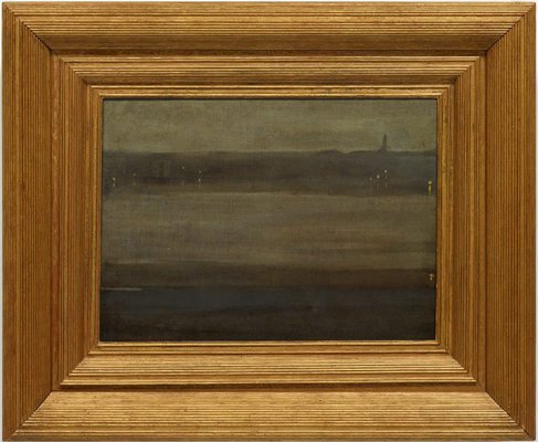Alternate image of Nocturne in grey and silver, the Thames by attrib. James Abbott McNeill Whistler