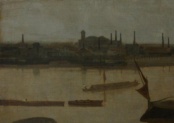 Alternate image of A grey day, Battersea by Walter Greaves