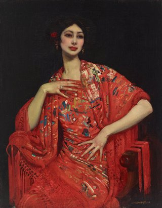 AGNSW collection George Lambert The red shawl 1913