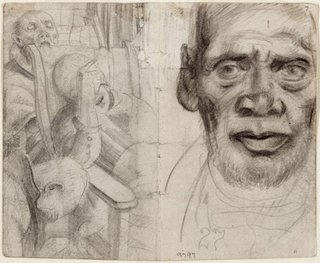 AGNSW collection Eric Wilson Studies of old men (recto); (studies of old men) (verso) 1943-1945