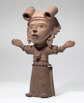 Alternate image of Pottery figure (standing woman with arms outstretched) by 