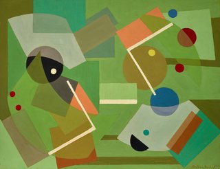 AGNSW collection Ralph Balson Construction in green 1942