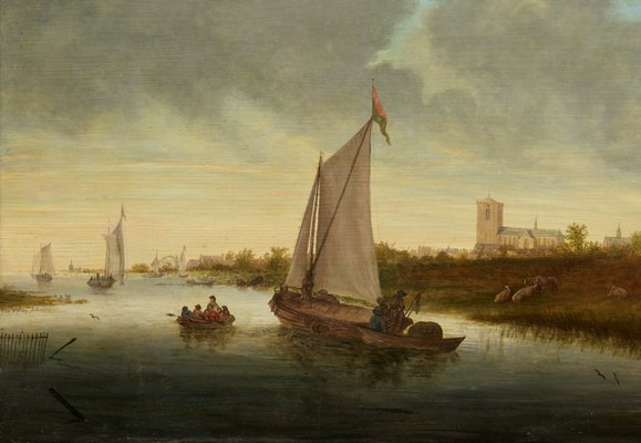 Alternate image of Dutch river scene by School of Salomon van Ruysdael