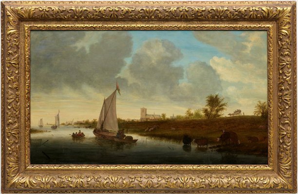Alternate image of Dutch river scene by School of Salomon van Ruysdael