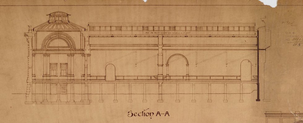 Alternate image of Architectural plan for the north-west extension of the National Art Gallery of New South Wales by Walter Vernon
