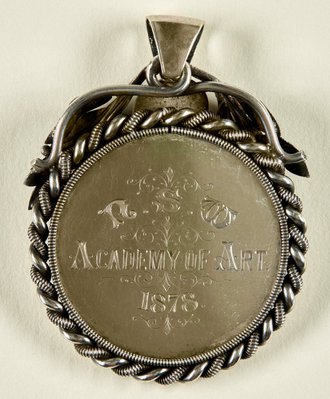Alternate image of Silver medal for study in monochrome oils of cast by NSW Academy of Art