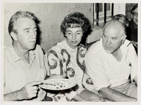 Alternate image of Darcy Robinson, Mrs Stanislaus Rapotec and Stanislaus Rapotec at Sheila McDonald’s party, Woolloomooloo by Hal Missingham