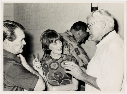Alternate image of Justin Lloyd, Ruth Julius and Hal Missingham at Sheila McDonald’s party, Woolloomooloo by Unknown