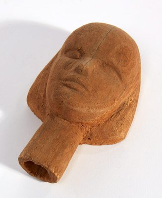 Alternate image of Carved wooden head of a woman by Margel Hinder