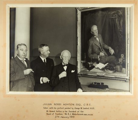 Alternate image of Julian Rossi Ashton with his portrait by George W. Lambert by Unknown