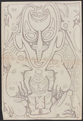 Alternate image of Serampam, a spirit figure associated with initiation rituals by Simon Nowep