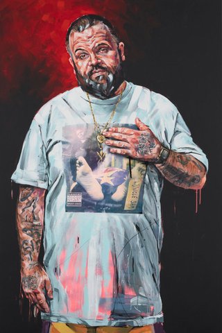 AGNSW prizes Scott Marsh Salute of gentle frustration, from Archibald Prize 2020