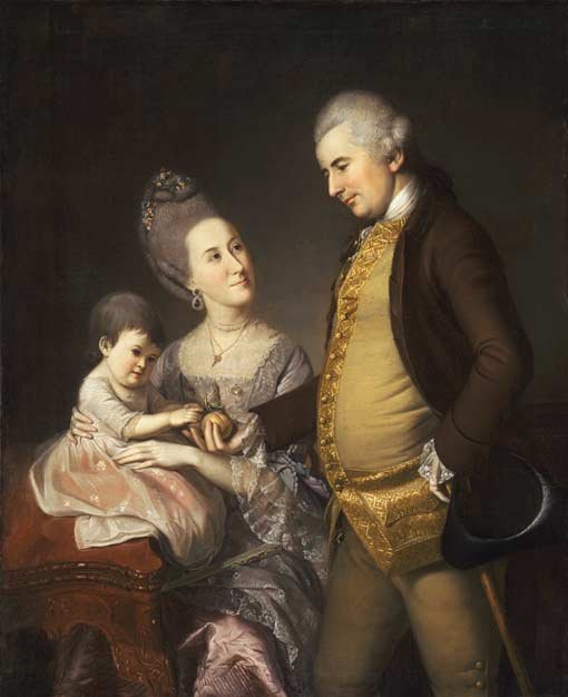 Charles Willson Peale, Portrait of John and Elizabeth Lloyd Cadwalader and their daughter Anne 1772